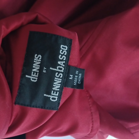 Dennis By Dennis Basso Jacket, Red satin, snap closure - Picture 6 of 8